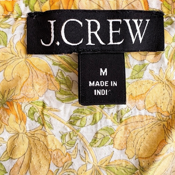 J.Crew Limone Print V-Neck Cotton Lawn Mini Dress Smocked SIZE M - Picture 6 of 6
